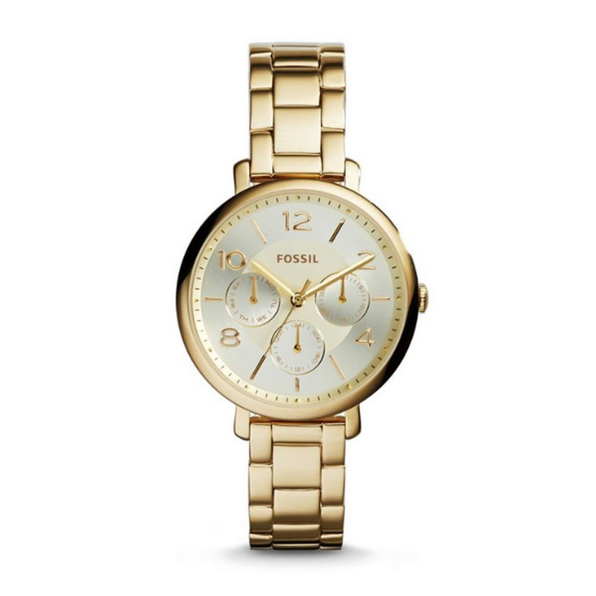 Fossil Jacqueline Gold Dial Gold Steel Strap Watch for Women - ES3667