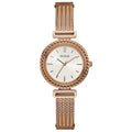 Guess Monroe Silver Dial Rose Gold Steel Strap Watch For Women - W1152L3