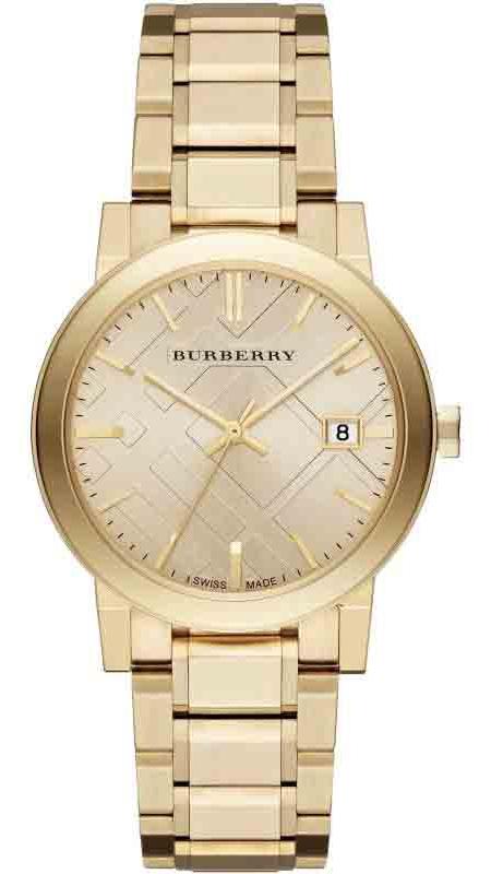 Burberry The City Gold Dial Gold Steel Strap Watch for Women - BU9033