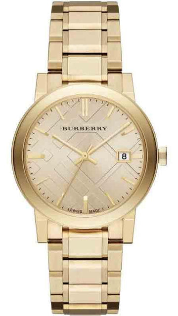 Burberry The City Gold Dial Gold Steel Strap Watch for Women - BU9033