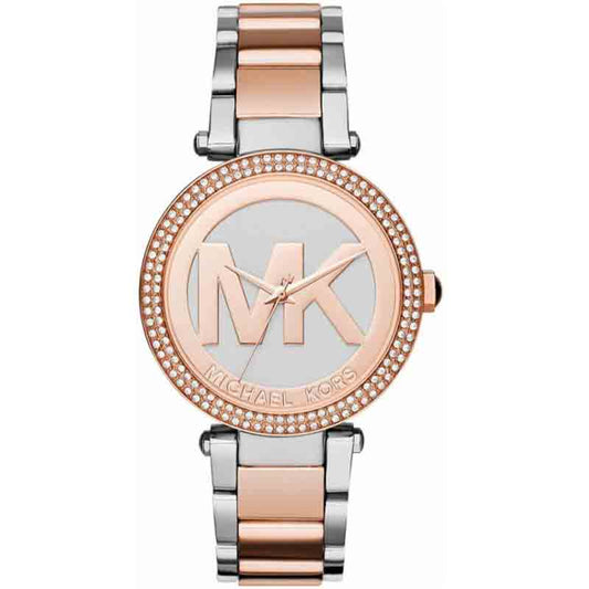 Michael Kors Parker Gold Dial Two Tone Steel Strap Watch for Women - MK6314