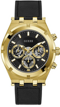 Guess Continental Black Dial Black Rubber Strap Watch for Men - GW0262G2