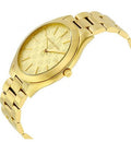 Michael Kors Slim Runway Gold Dial Gold Steel Strap Watch for Women - MK3335