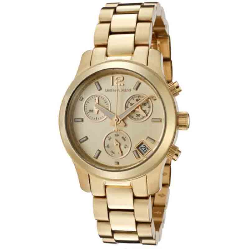 Michael Kors Runway Gold Dial Gold Steel Strap Watch for Women - MK5384