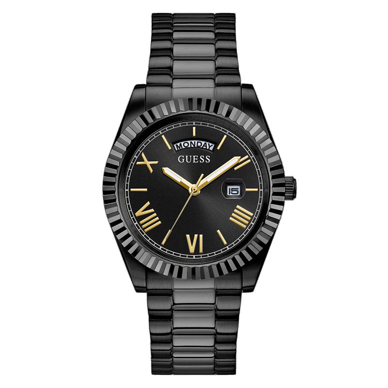 Guess Connoisseur Black Dial Black Steel Strap Watch for Men - GW0265G4