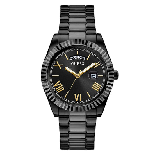 Guess Connoisseur Black Dial Black Steel Strap Watch for Men - GW0265G4