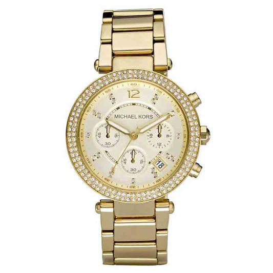 Michael Kors Parker Gold Dial Gold Steel Strap Watch for Women - MK5354