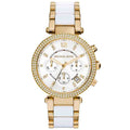 Michael Kors Parker White Dial Two Tone Steel Strap Watch for Women - MK6119