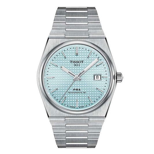 Tissot PRX Powermatic 80 Ice Blue Tiffany Dial Silver Steel Strap Watch for Men - T137.407.11.351.00