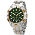 Fossil Garrett Chronograph Green Dial Two Tone Steel Strap Watch for Men - FS5622