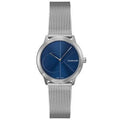 Calvin Klein Minimal Blue Dial Silver Mesh Bracelet Watch for Men - K3M2112N