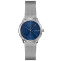 Calvin Klein Minimal Blue Dial Silver Mesh Bracelet Watch for Women - K3M2212N