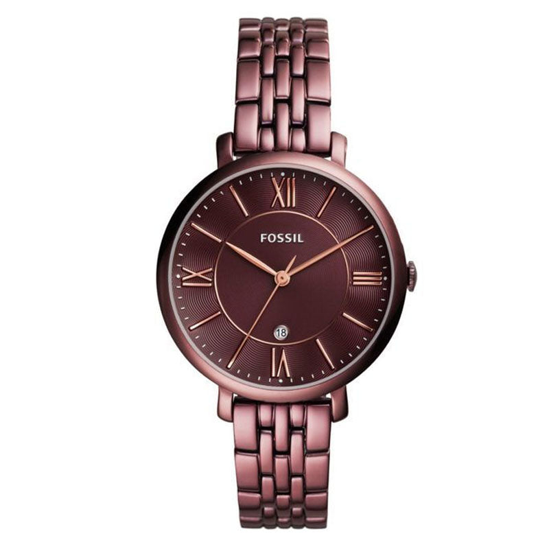 Fossil Jacqueline Brown Dial Brown Steel Strap Watch for Women - ES4100