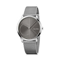 Calvin Klein Minimal Gray Dial Silver Mesh Bracelet Watch for Men - K3M21123