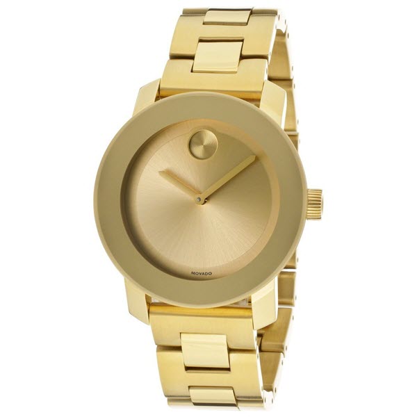 Movado Bold Yellow Gold Dial Yellow Gold Steel Strap Watch For Women - 3600085