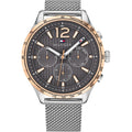 Tommy Hilfiger Gavin Chronograph Quartz Grey Dial Silver Mesh Bracelet Watch for Men - 1791466