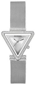 Guess Fame Diamonds Silver Dial Silver Mesh Bracelet Watch for Women - GW0508L1