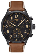 Tissot Chrono XL Quartz Black Dial Brown Leather Strap Watch For Men - T116.617.36.052.03