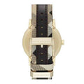 Burberry The City Gold Dial Black Leather Strap Watch for Men - BU9032