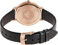 Emporio Armani Kappa Mother of Pearl Dial Black Leather Strap Watch For Women - AR80011