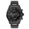 Hugo Boss Pioneer Chronograph Black Dial Black Steel Strap Watch for Men - 1513714