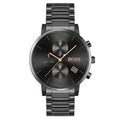 Hugo Boss Integrity Chronograph Black Dial Black Steel Strap Watch for Men - 1513780