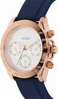 Guess Eclipse White Dial Blue Rubber Strap Watch for Women - GW0315L2