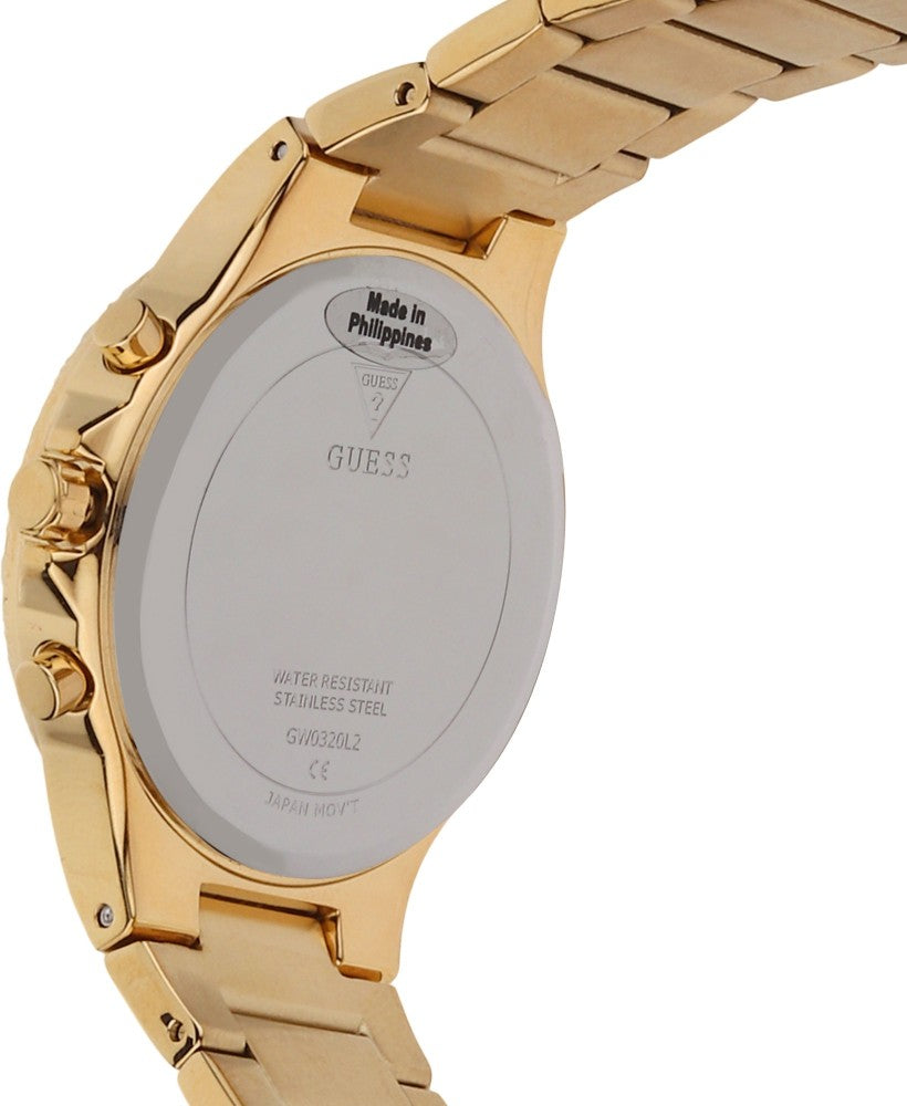 Guess Trend Diamonds Gold Dial Gold Steel Strap Watch for Women - GW0512L2