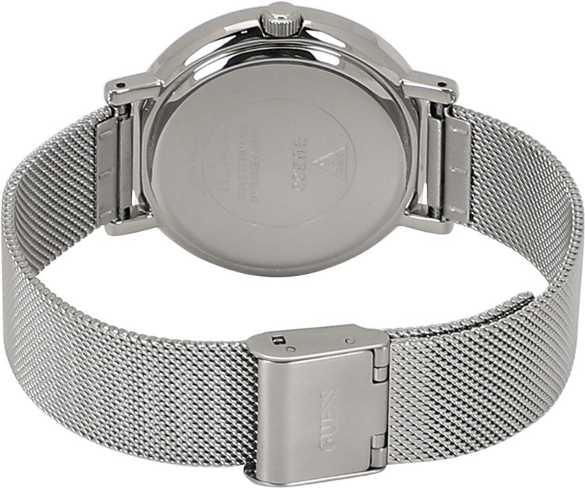 Guess Iconic Diamonds Silver Dial Silver Mesh Bracelet Watch For Women - GW0477L1