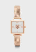 Coach Cass White Dial Rose Gold Mesh Bracelet Watch for Women - 14503698