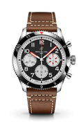 Breitling Avi Chronograph 42 Mosquito Black Dial Brown Leather Strap Watch for Men - Y233801A1B1X1