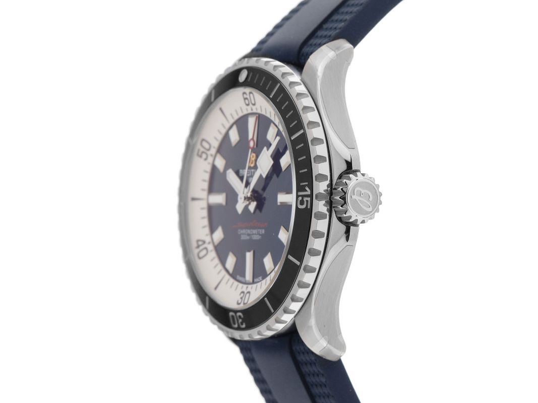 Breitling Superocean Automatic 44 Blue Dial Blue Rubber Strap Watch for Men - A17376211C1S1