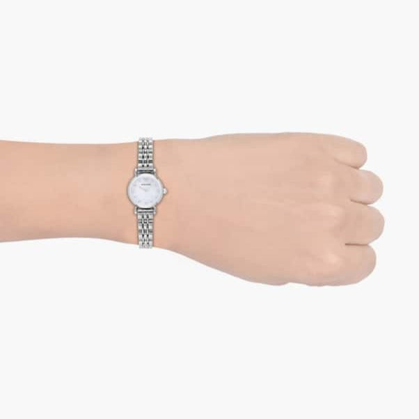 Emporio Armani Gianni T Bar Blue Dial Silver Steel Strap Watch For Women - AR1961