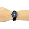 Fossil Tailor Blue Dial Blue Leather Strap Watch for Women - ES4092