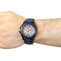 Fossil Modern Machine Automatic Skeleton Blue Dial Two Tone Steel Strap Watch for Men - ME3133