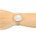 Emporio Armani Kappa White Dial Beige Leather Strap Watch For Women - AR2510