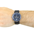 Emporio Armani Aviator Chronograph Blue Dial Blue Leather Strap Watch For Men - AR11105