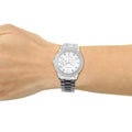 Guess Bedazzle Diamonds Silver Dial Silver Steel Strap Watch For Women - W1097L1