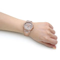 Guess Moonlight Multi Function Diamonds White Dial Rose Gold Steel Strap Watch for Women - GW0320L3