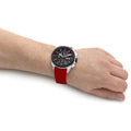 Hugo Boss Volane Black Dial Red Rubber Strap Watch for Men - 1513959