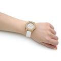 Guess Crown Jewel Multifunction Diamonds White Dial White Leather Strap Watch for Women - GW0411L1