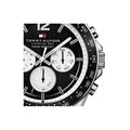 Tommy Hilfiger Luke Quartz Black Dial Silver Steel Strap Watch for Men - 1791120