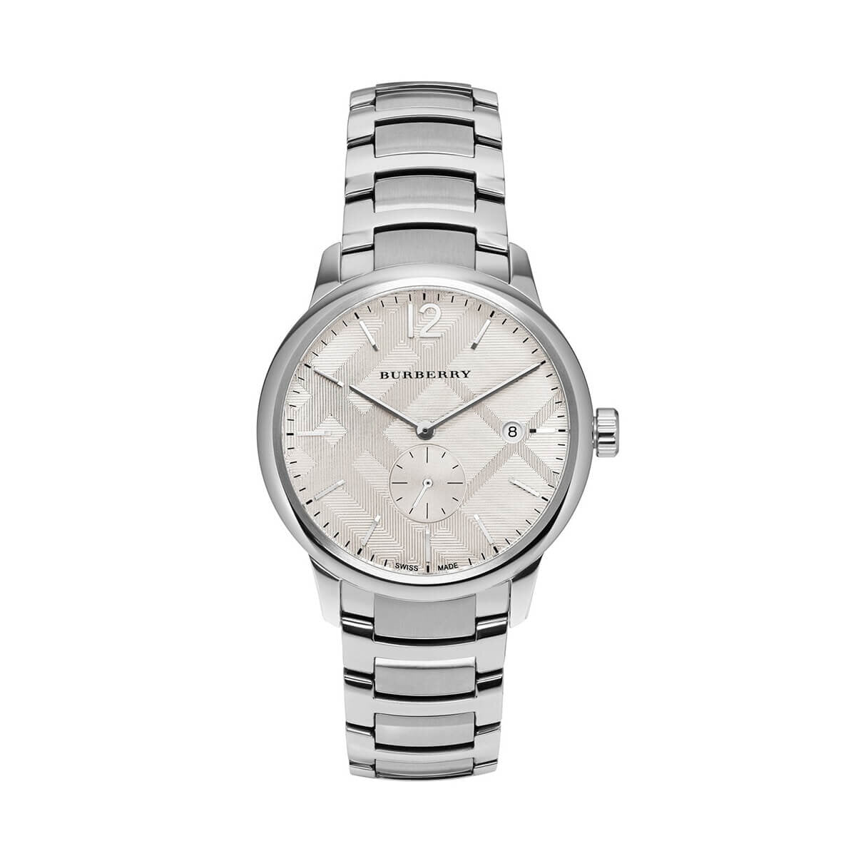 Burberry The Classic White Dial Silver Steel Strap Watch for Men - BU10004