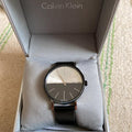 Calvin Klein Boost White Black Dial Black Leather Strap Watch for Men - K7Y21CCX