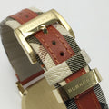 Burberry The City Gold Dial Orange Leather Strap Watch for Women - BU9016