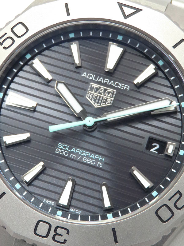 Tag Heuer Aquaracer Professional 200 Solargraph Quartz Black Dial Silver Steel Strap Watch for Men - WBP1180.BF0000