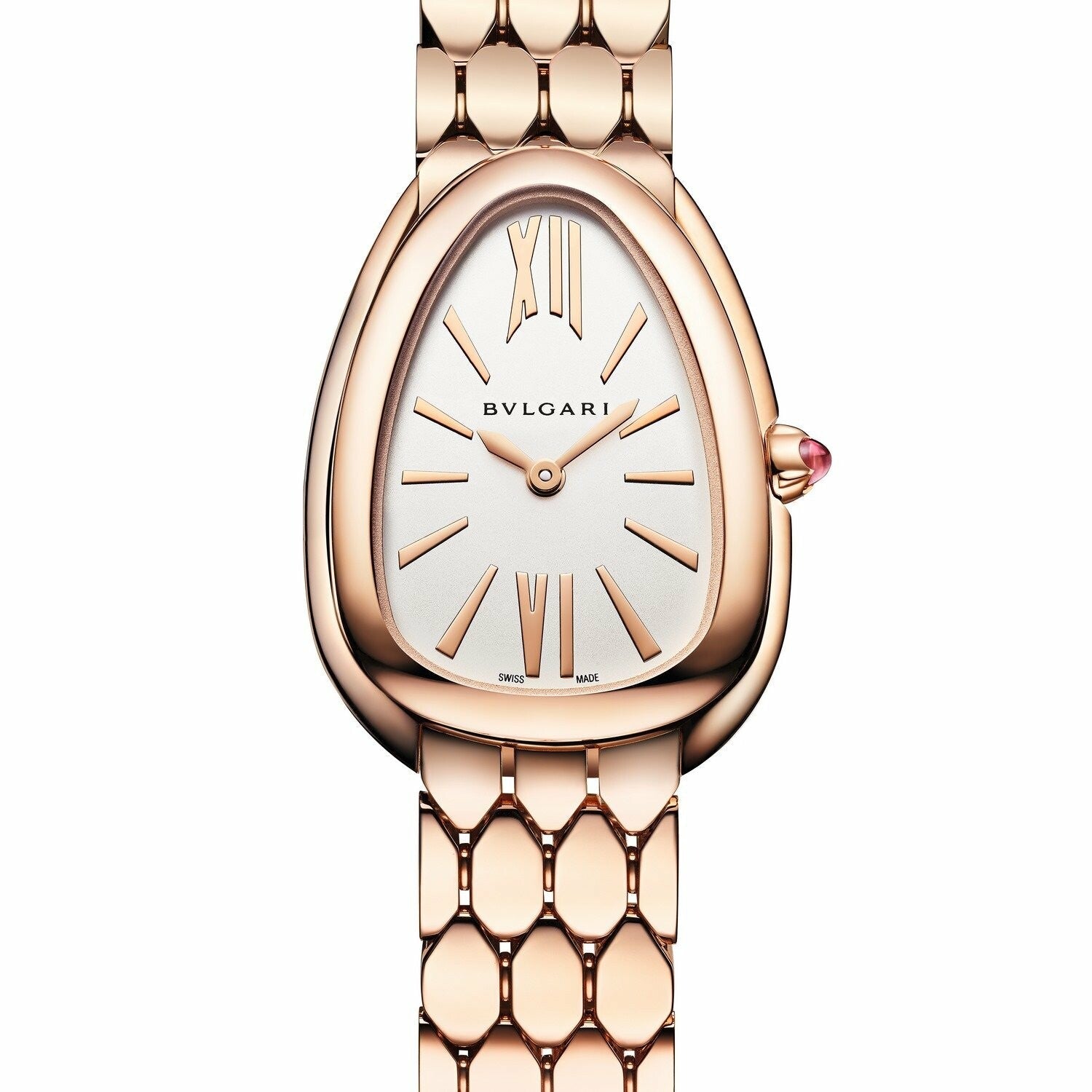 Bvlgari Serpenti Seduttori Quartz Silver Dial Rose Gold Steel Strap Watch for Women - SERPENTI103145