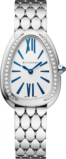 Bvlgari Serpenti Seduttori Diamonds White Gold Dial White Gold Steel Strap Watch for Women - SERPENTI103148