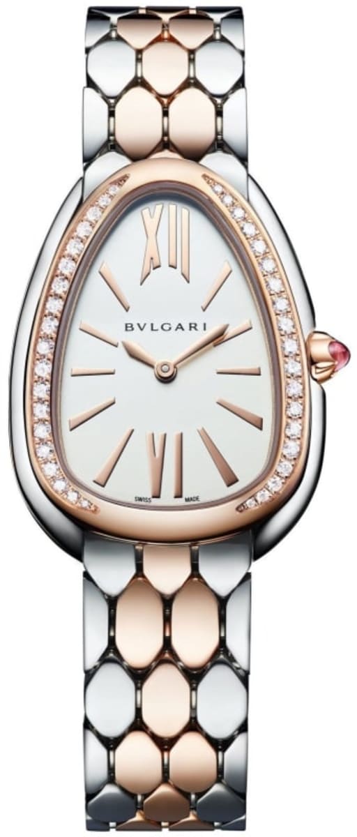 Bvlgari Serpenti Seduttori Diamonds Silver Dial Two Tone Steel Strap Watch for Women - SERPENTI103274