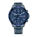 Tommy Hilfiger Bank Quartz Blue Dial Blue Steel Strap Watch for Men - 1791720